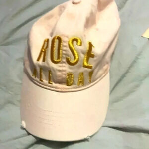 Rosé All Day Cream and Gold Women's Cap